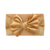 Zenarao baby bow headband yellow with wide turban knot for versatile styling.