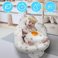 Zenflux inflatable baby seat provides back-support for secure sitting.