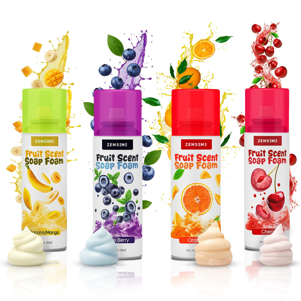 ZenseMe bath foam kids Blueberry can creates colorful bath art for creative play.