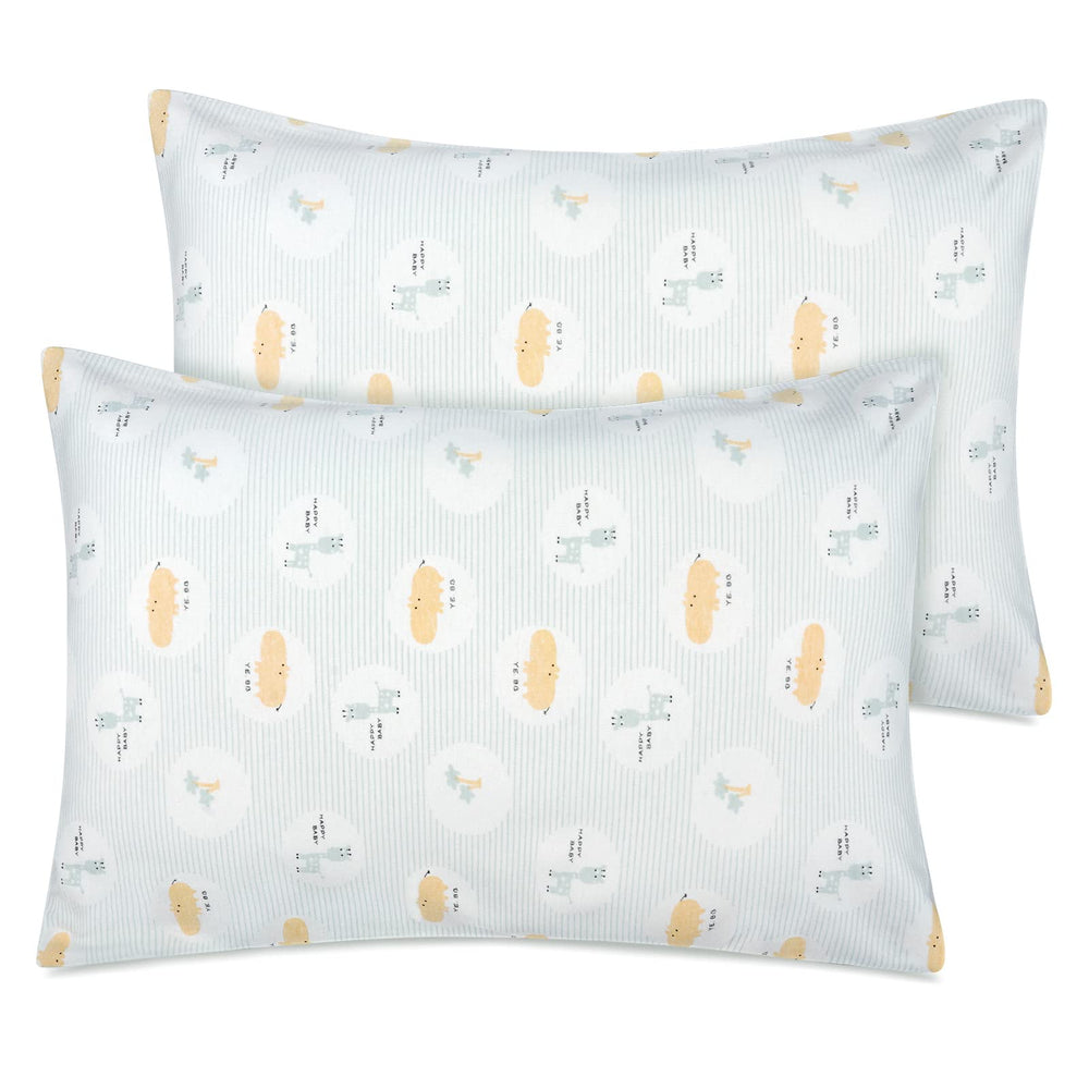 Zenssia organic cotton toddler pillowcase blue close-up fabric feels soft and gentle