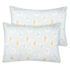 Zenssia organic cotton toddler pillowcase blue close-up fabric feels soft and gentle