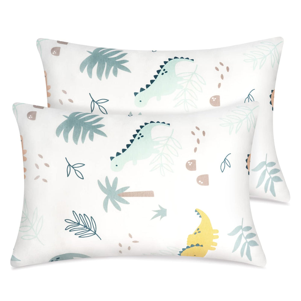 Zenssia organic cotton toddler pillowcase dinosaur design offers nap-time comfort.