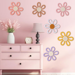 Zeyune woven-daisy decor features delicate rattan textures for boho elegance