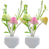 ZEZHOU smart sensor mushroom night light glows softly for nursery ambiance.