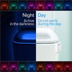 ZEZHOU toilet light motion sensor detects motion up to five feet for safe night trips.