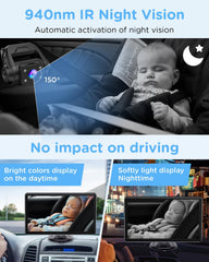 ZGZUXO baby car cam 360-rotatable captures full rear-seat visibility