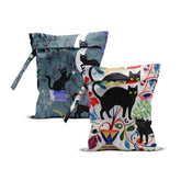 ZHAMEN cat wet bag 12x10 front view keeps swimsuits organized