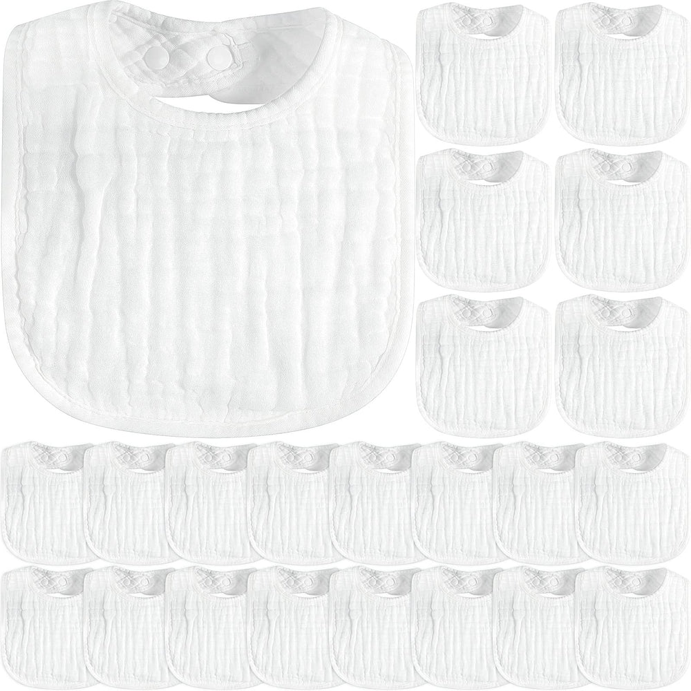 Zhanmai 20-pack muslin bibs laid flat for quick daily use and organization