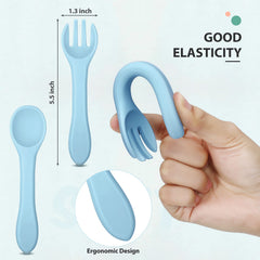 Zhanmai baby spoons and forks set included for independent feeding practice
