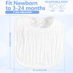 Zhanmai bibs with adjustable snaps shown for growing babies' snug fit
