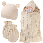 Zhanmai wrap swaddle blanket knit close-up showing soft fabric for gentle warmth