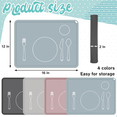 Zhehao dark gray placemats in toddler dining setup for stability