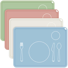 Zhehao montessori placemat green 16x12 with non-slip surface for mess-free toddler meals.