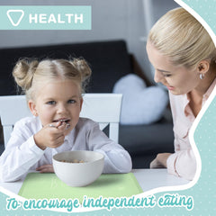 Zhehao montessori placemat white 16x12 illustrating hanging-hole storage for simple organization.