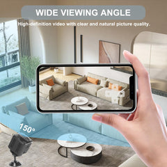 ZHENHAN night-vision mini camera captures clear footage in low light environments.