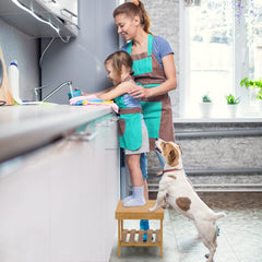 Zhuoyue wooden step stool in kitchen aids adults reaching high shelves