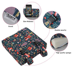 Zicac adjustable belt system ensures secure booster on chairs.