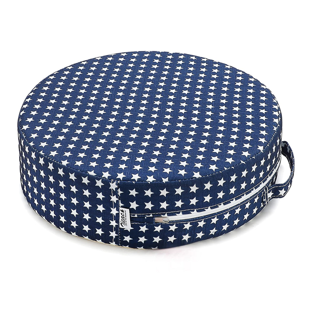 Zicac Kids anti-slip chair cushion Blue Star front view for stable dining seating
