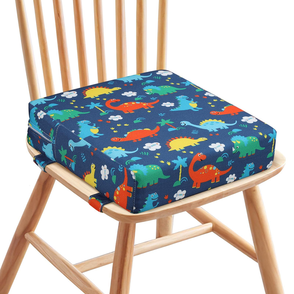 Zicac portable high chair seat pad folded for travel-friendly dining.