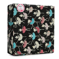 Zicac portable high chair seat pad side view highlights slim, compact profile for travel.