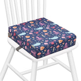 Zicac portable toddler booster seat on dining chair enables comfortable family meals.