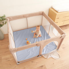 ZICOTO baby crawling on play mat demonstrates safe, cushioned space for movement.