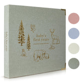 ZICOTO keepsake baby memory book cover in sage green linen for timeless keepsakes