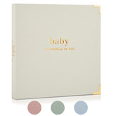 ZICOTO keepsake memory book cover in sage green linen for durable family memories