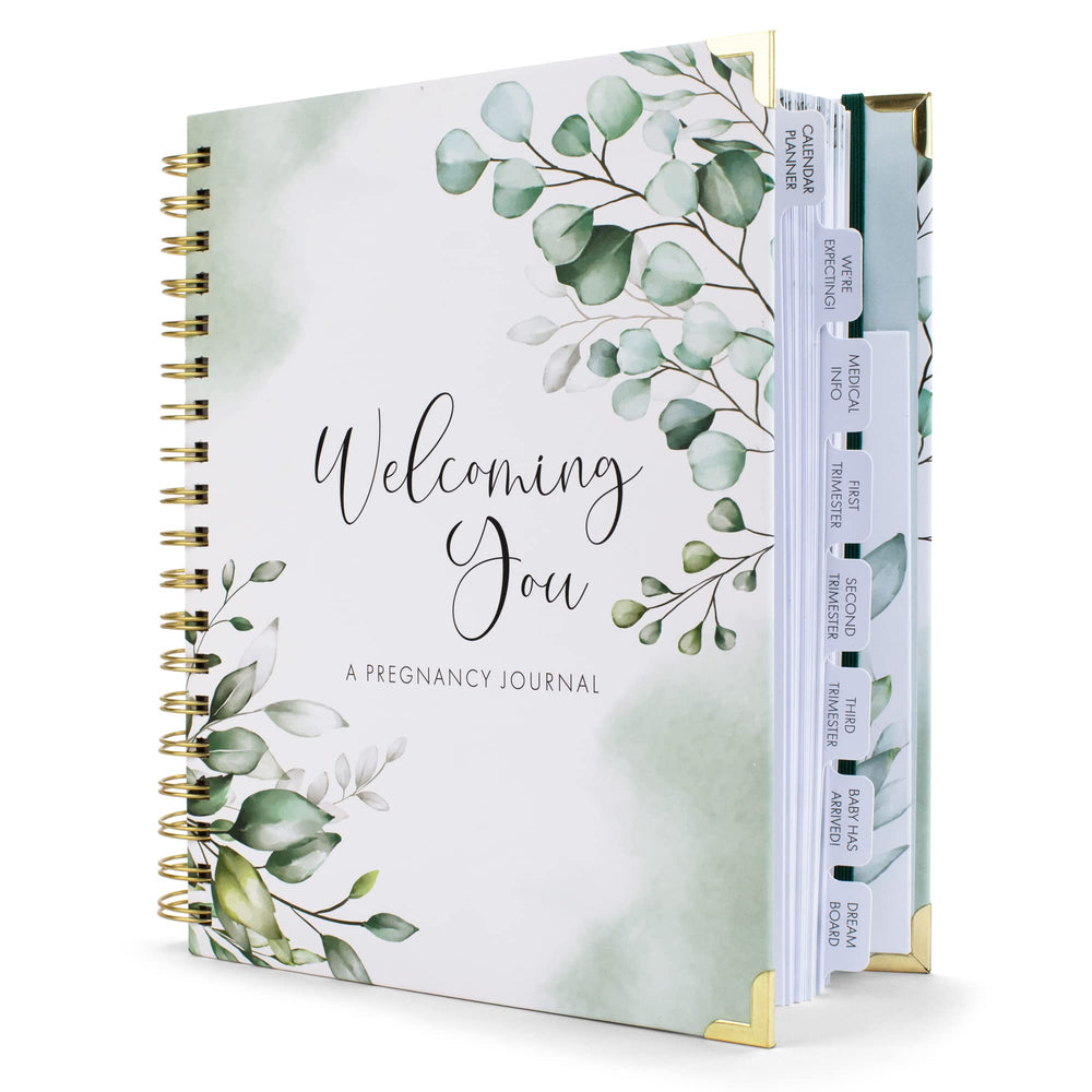 ZICOTO Pregnancy Journal cover with greenery design for a stylish keepsake.