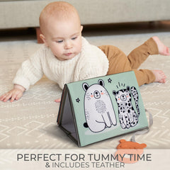 ZICOTO Soft Tummy Time Book crinkle filling encourages tactile exploration during tummy time.
