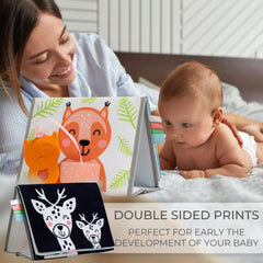 ZICOTO soft tummy time book with mirror—compact, travel-friendly for on-the-go play.