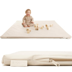 ZICOTO vegan play mat close-up highlighting soft padding for safe baby play.
