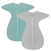 ZIGJOY Shark-Fin swaddle front view shows breathable bamboo fabric for comfort.