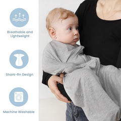 ZIGJOY Shark-Fin swaddle zipper detail demonstrates easy diaper changes.