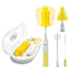 ZIOXX electric bottle brush cleaner spins fast for deep bottle cleaning, ideal for busy households.
