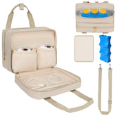ZIOZERTT breastmilk cooler bag in khaki for on-the-go pump storage.