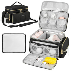 ZIOZERTT Spectra breast pump bag in black with insulated compartment for keeping your pump cool and organized