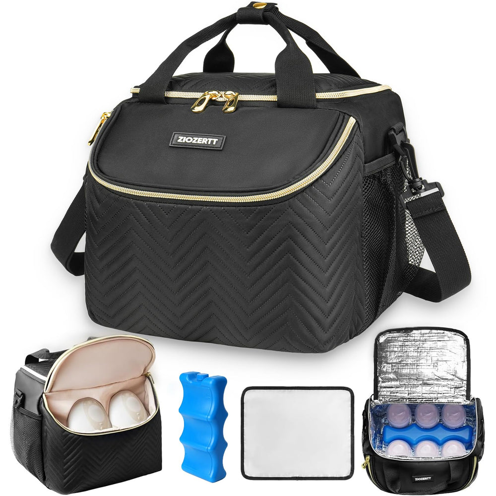 ZIOZERTT wearable breast pump bag with main compartment for on the go pumping