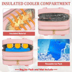 ZIOZERTT wearable-pump-storage-bag shown with pump and accessories for convenience.