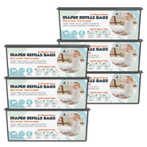 Zippland Genie Easy Roll refill bag ready for use, sealing odor and keeping the nursery fresh