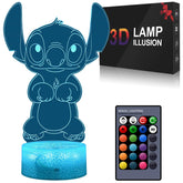 ZIXEAR 16-color 3D night light with remote for customizable ambiance