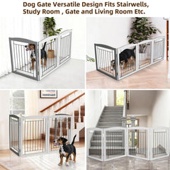 ZJSF dog gate collapsible stand-alone setup provides quick openness for room dividers.