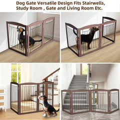 ZJSF dog gate at doorway keeps stairs safe with clear visibility