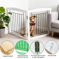 ZJSF dog gate folded-compact demonstrates easy storage when not in use.