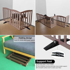 ZJSF dog gate in hallway showcases freestanding design that adapts to space without permanent installation.