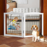 ZJSF dog gate standalone assembly-free design offers easy safety in any room.