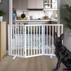 ZJSF three-panel foldable gate enables flexible hallway and doorway use.