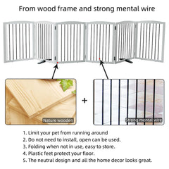 ZJSF foldable dog gate expanded in wide Z-shape for doors.
