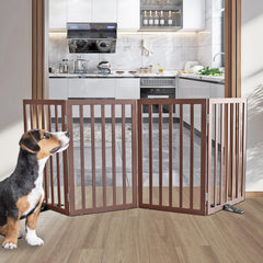 ZJSF four-panel gate with accordion hinges for wide hallway coverage and flexibility.