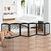 ZJSF freestanding dog gate assembled for quick, flexible pet containment.